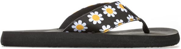Rocket Dog Adios teenslippers met madeliefjes voor dames zwart