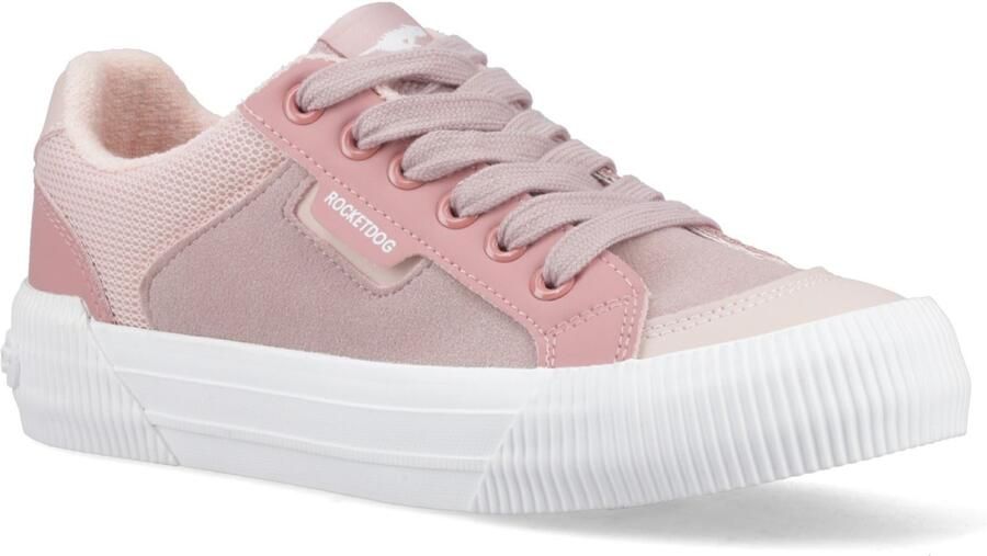 Rocket Dog Cheery Blocked Fabric Textiel Dames Mauve Roze Sneakers