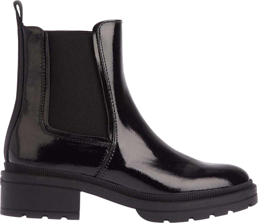 Rocket Dog Dames Iggie Patent Leren Blokhak Chelsea Boots (Zwart)