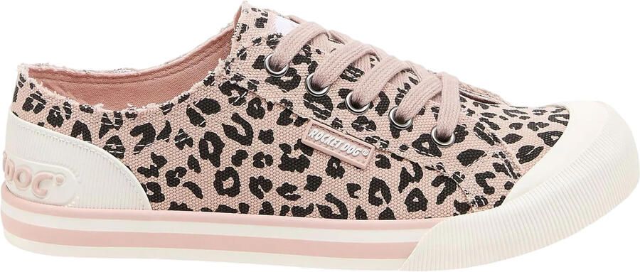 Rocket Dog Dames-jazzschoenen van canvas met luipaardprint (Roze)