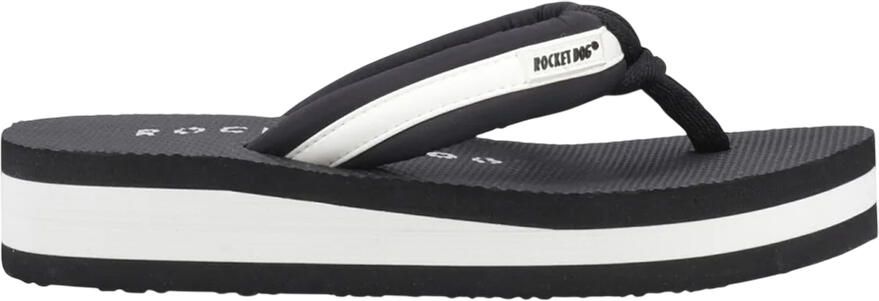 Rocket Dog Dames Monica Nylon Teenslippers (Zwart Off White)