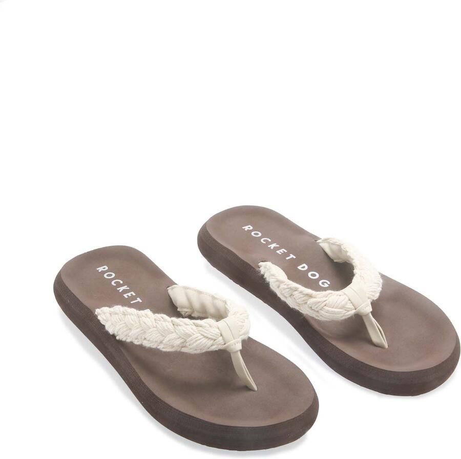 Rocket Dog Dames Sunset Cord teenslippers in Naturel