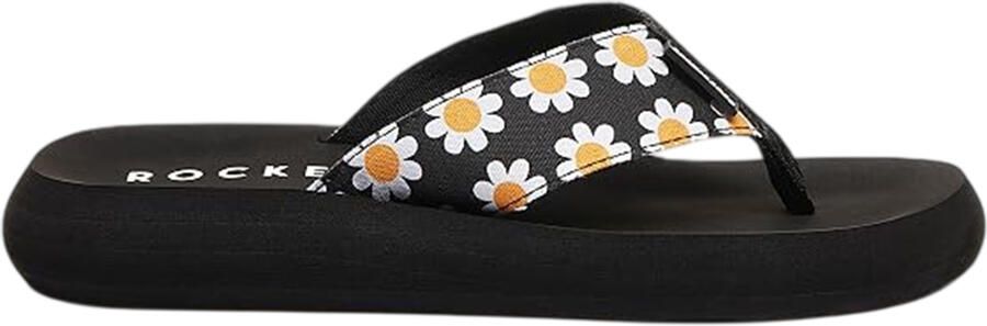 Rocket Dog Dames Adios Daisy teenslippers (Zwart)