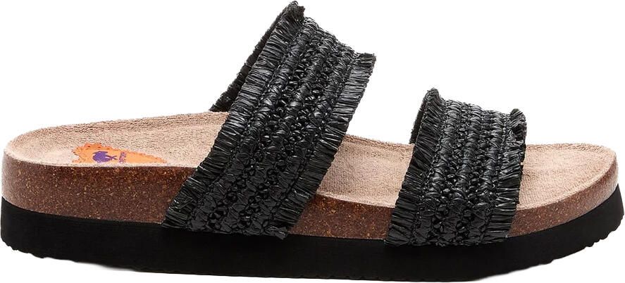 Rocket Dog Dames Aruba Raffia Teenslippers (Zwart)