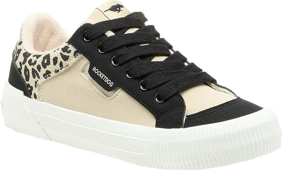 Rocket Dog Dames Cheery Colour Block Faux Suede Trainers (Zwart Natuurlijk)