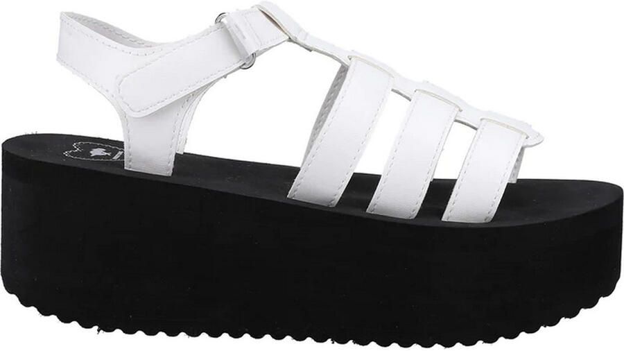 Rocket Dog Dames Helio Terrence Wedge Sandalen (Wit zwart)