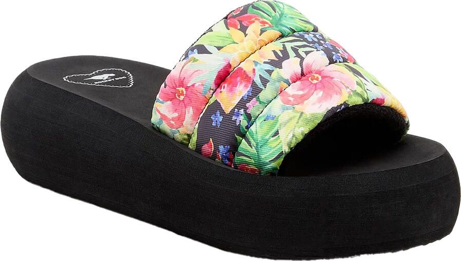 Rocket Dog Dames Splash Bahama teenslippers (Zwart Multikleurig)