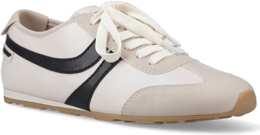Rocket Dog Destin PU Combo Polyurethaan Dames Sneakers Off White Zwart