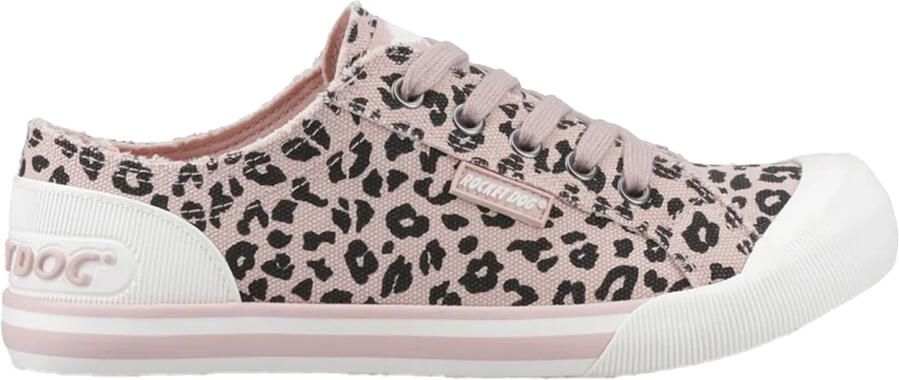 Rocket Dog Jazzin casual schoenen voor dames met luipaardprint (lichtroze zwart wit)