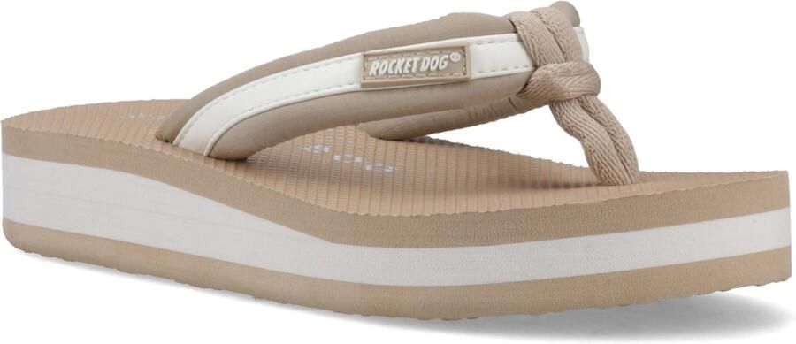 Rocket Dog Monica Nylon PU Textiele Dames Tan Off White Flip-Flops