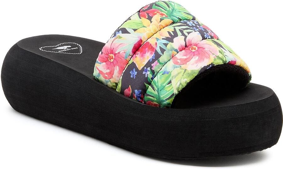 Rocket Dog Splash Bahama Textiel Damessandalen Zwart Multi