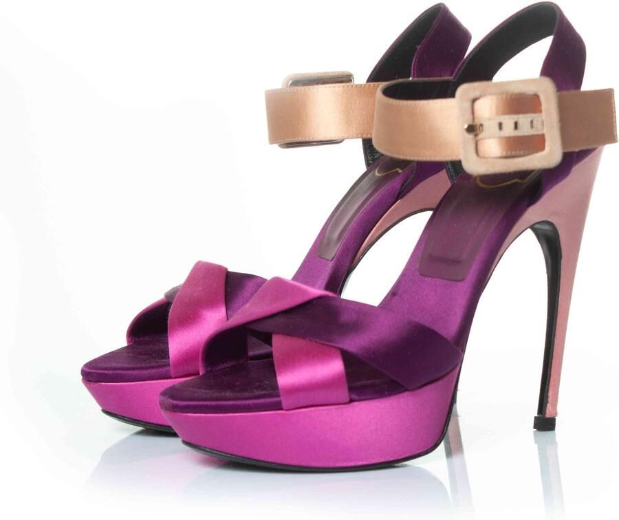 Roger Vivier Satijnen platformsandalen