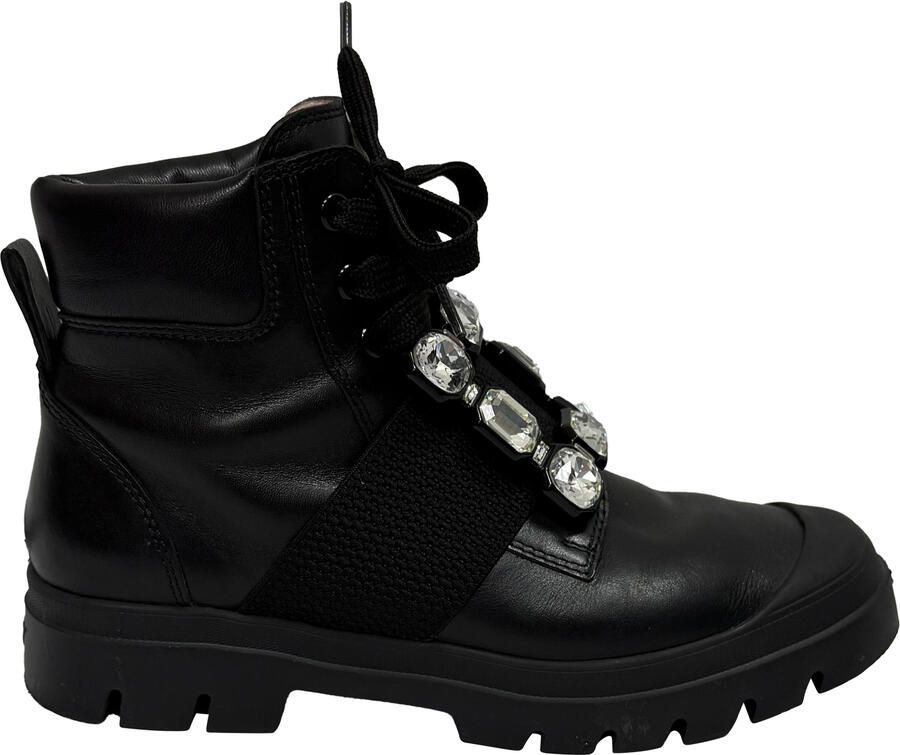 Roger Vivier Walky Viv' enkellaarsjes met kristallen versiering in zwart leer