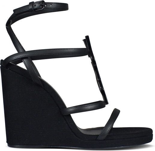 Saint Laurent Cassandra espadrilles Zwart