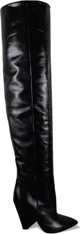 Saint Laurent Niki 105 overknee laarzen Zwart