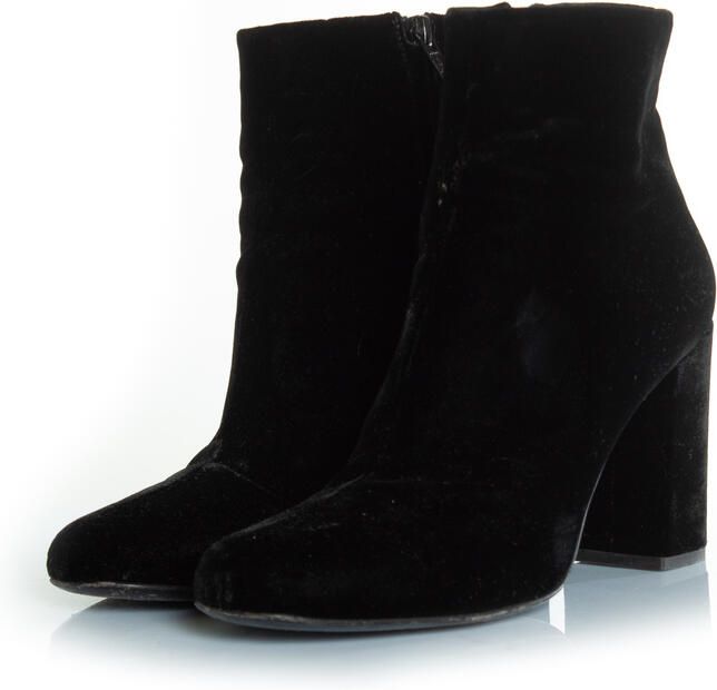 Saint Laurent Pre-owned fluwelen enkellaarsjes in zwart