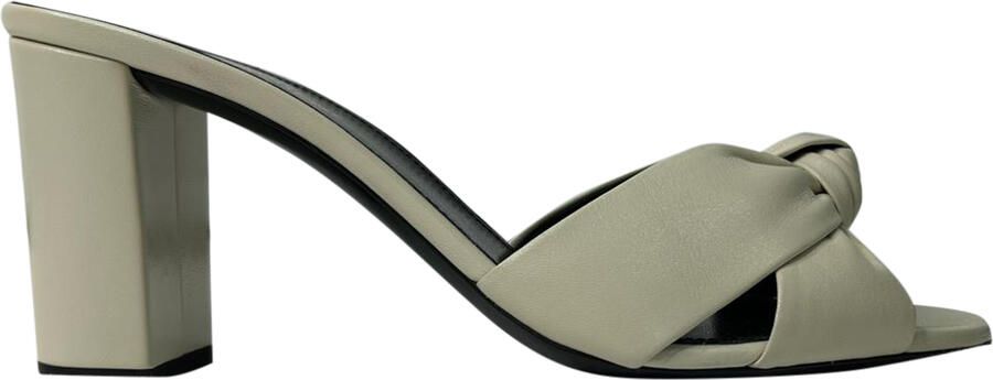 Saint Laurent Pre-owned Saint Laurent Bianca Slide Sandalen in Wit Leer