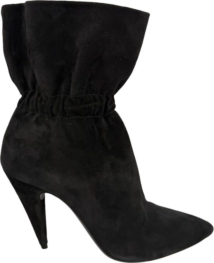 Saint Laurent Pre-owned Saint Laurent Étienne Elastische Enkellaarsjes in Zwart Suède