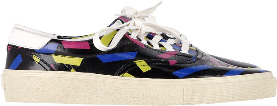 Saint Laurent Pre-owned Saint Laurent Gedrukte Lage Sneakers in Zwart Leer