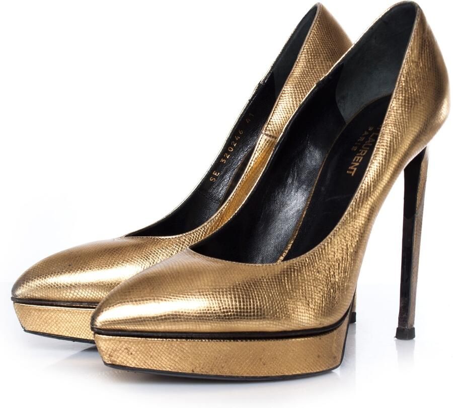 Saint Laurent Pre-owned Saint Laurent Gold platform pump