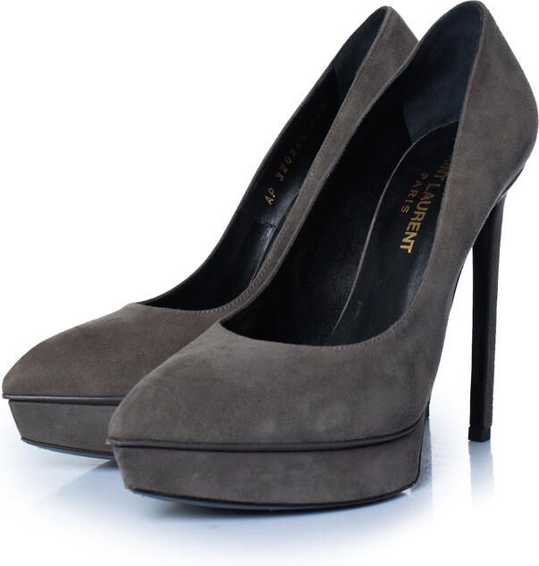 Saint Laurent Pre-owned Saint Laurent Grijze suède janis pump