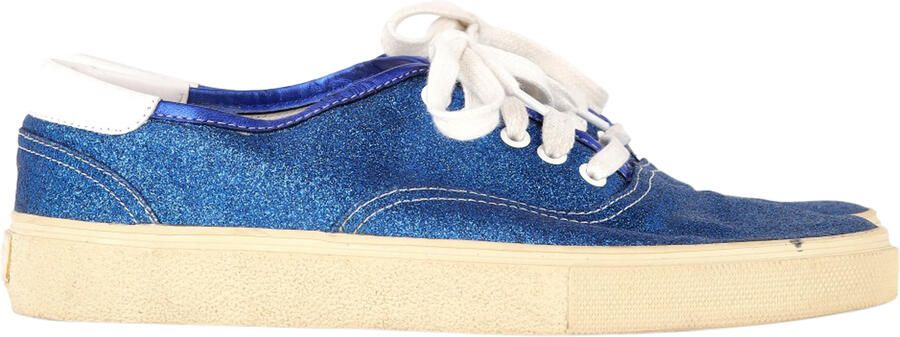 Saint Laurent Pre-owned Saint Laurent Lage Sneakers in Blauwe Glitters