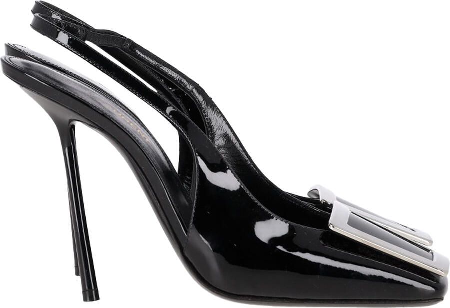 Saint Laurent Pre-owned Saint Laurent Pablo Slingback Pumps in Zwart Leer