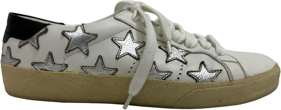 Saint Laurent Pre-owned Saint Laurent SL 06 Ster Lage Sneakers in Witte Kalfsleer