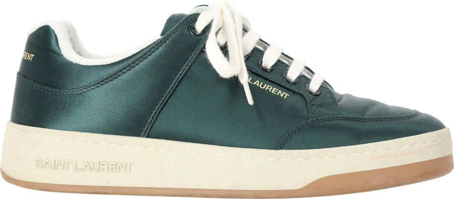 Saint Laurent Pre-owned Saint Laurent SL 61 lage sneakers in groen satijn