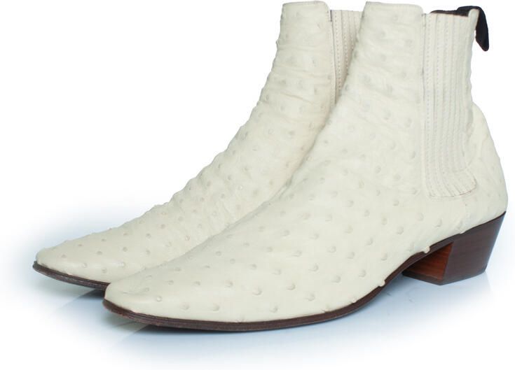 Saint Laurent Pre-owned Saint Laurent Struisvogelleren Wyatt laarzen