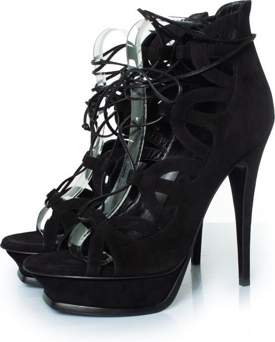 Saint Laurent Pre-owned Saint Laurent Suede veterschoenen tribute 16 pumps