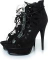 Saint Laurent Pre-owned Saint Laurent Suede veterschoenen tribute 16 pumps - Zwart