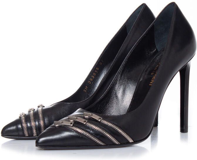Saint Laurent Pre-owned Saint Laurent Zwarte leren pumps met rits