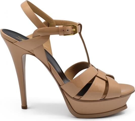 Saint Laurent Tribute Sandalen Beige