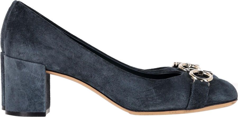 Salvatore Ferragamo Pre-owned Ferragamo Garda Pumps in Blauwe Suède
