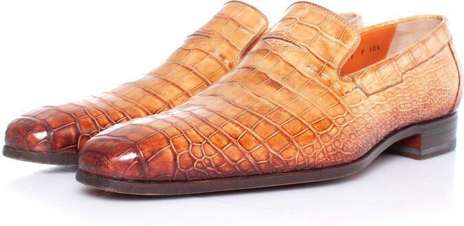 Santoni alligatorleren loafers