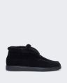 Santoni Dames leren veterboot fortune - Zwart
