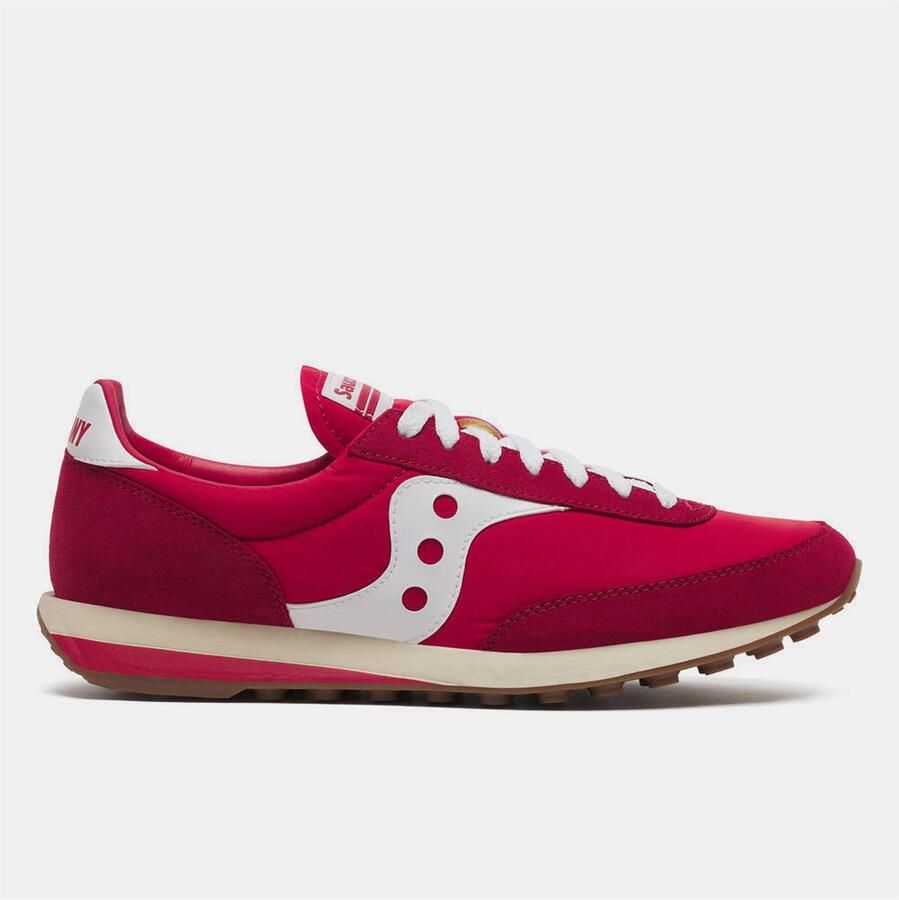 Saucony Unisex-sportschoenen van suède voor volwassenen (Rood Wit)