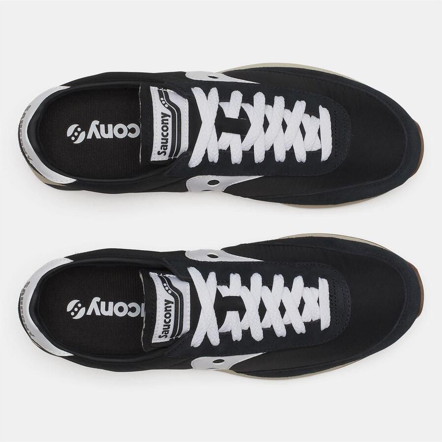Saucony Unisex-sportschoenen van suède voor volwassenen (Zwart Wit)