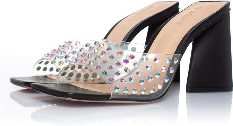 Schutz perspex muiltjes met strass steentjes