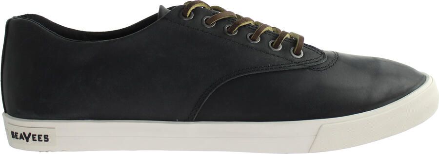 Seavees Hermosa Sneaker Wintertide Zwart Geolied Ruig Leer Zwart Herenschoenen