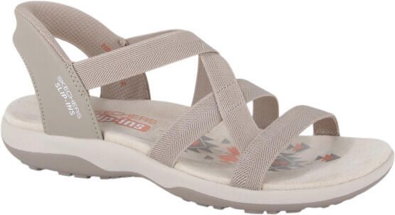 Skechers Reggae Slim Stretch Flex Textiel Dames Sandalen Taupe