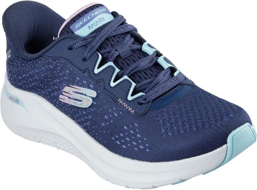Skechers Arch Fit 2.0 Fresh Pace Textiel Dames Marineblauw multicolor Sneakers