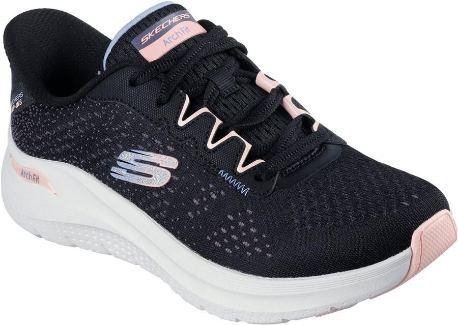 Skechers Arch Fit 2.0 Fresh Pace Textiel Dames Zwarte multi Sneakers