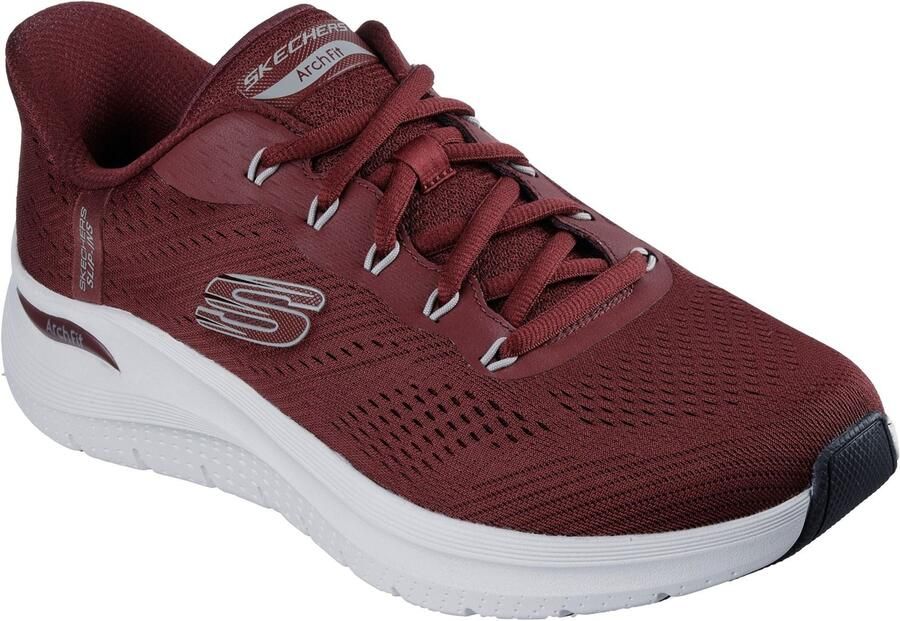 Skechers Arch Fit 2.0 Lestur Textiel Heren Bordeaux Sneakers