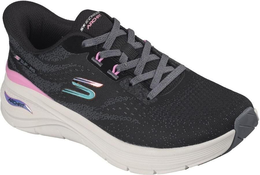 Skechers Arch Fit 3.0 Textiel Dames Zwarte Gaas Multi Trim Sneakers