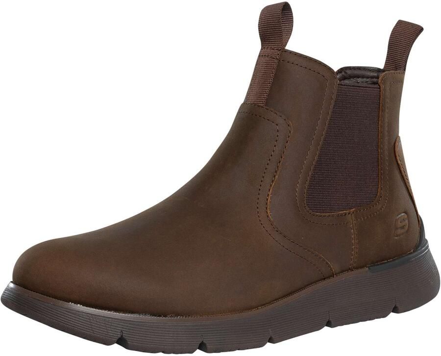 Skechers Augustino Paulo Leren Chelsea-Laarzen Bruin