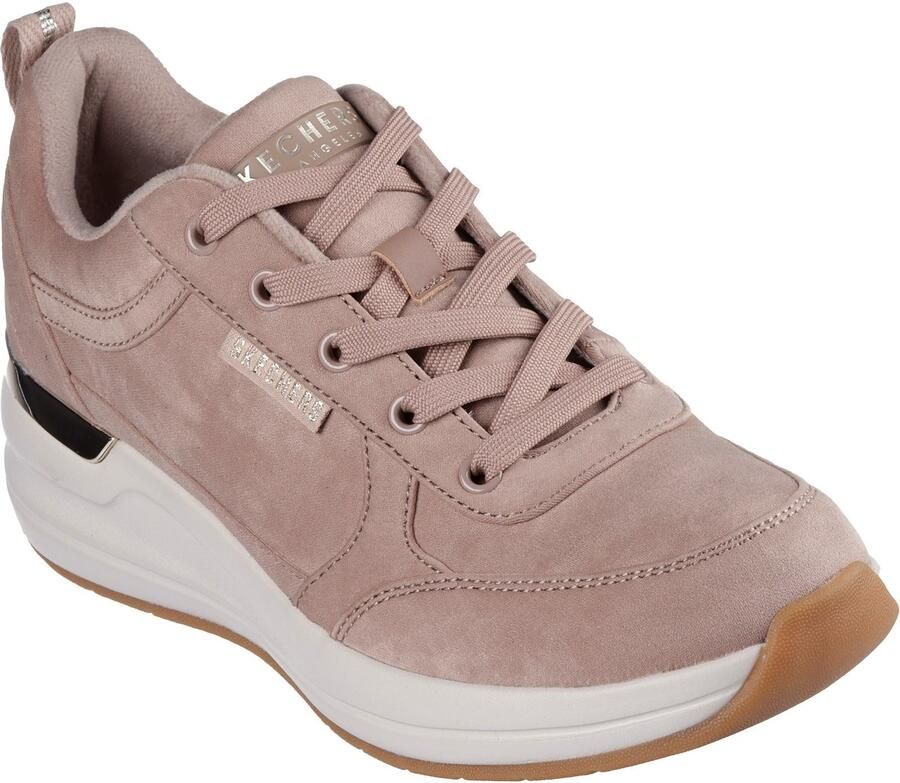 Skechers Billion 2 Prissy N Plush Textiel Dames Taupe Sneakers