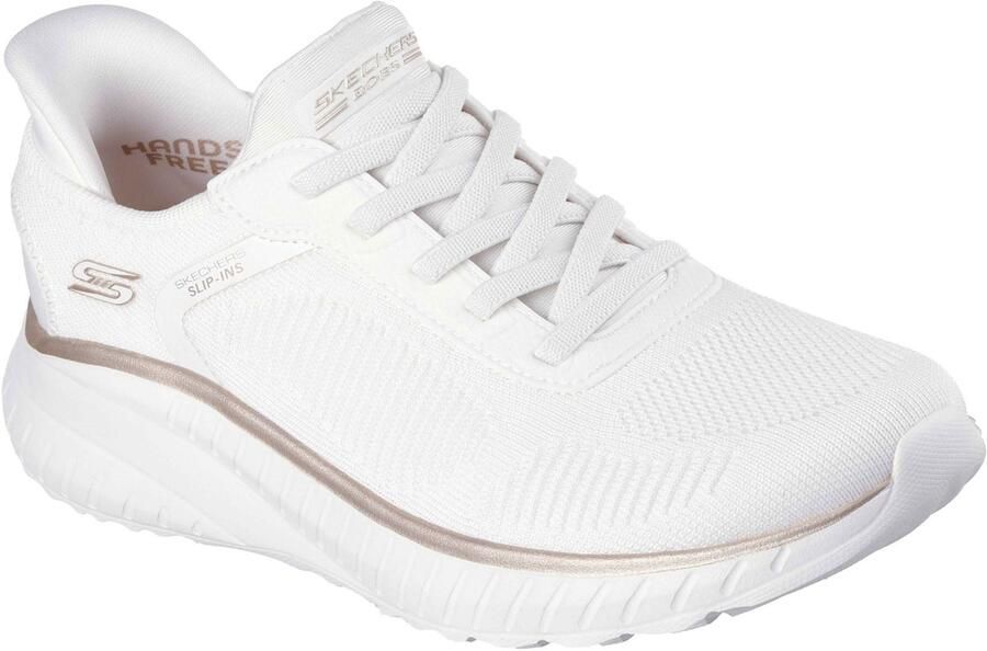 Skechers BOBS Sport Squad Chaos Textiel Dames Wit Goud Standaard Sneakers