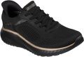 Skechers BOBS Sport Squad Chaos Textiel Dames Zwart Roze Gouden Sneakers - Zwart